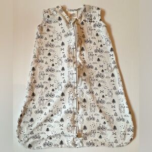 Halo Bear, Tree, Bicycle Print Cream SleepSack 0-6M EUC